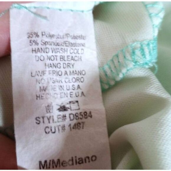 MANITO MINT & WHITE LEOPARD PRINT STRAPLESS DRESS SZ.M EUC. - Picture 7 of 7